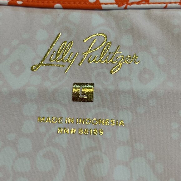 Lilly Pulitzer Larsa Swim Coverup Dress SZ Large Flamingo Harbour Orange Stretch - Picture 8 of 11